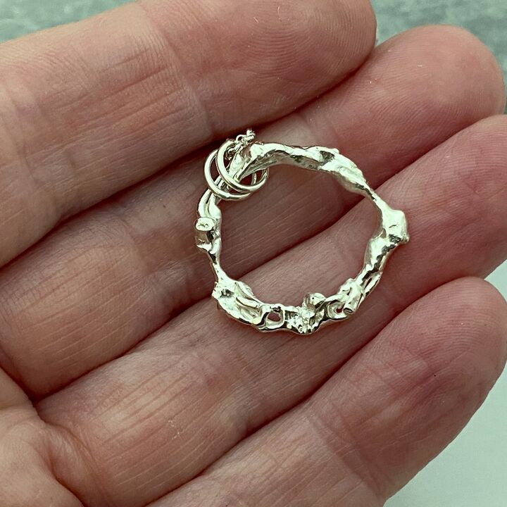 Recycled silver pendant 4