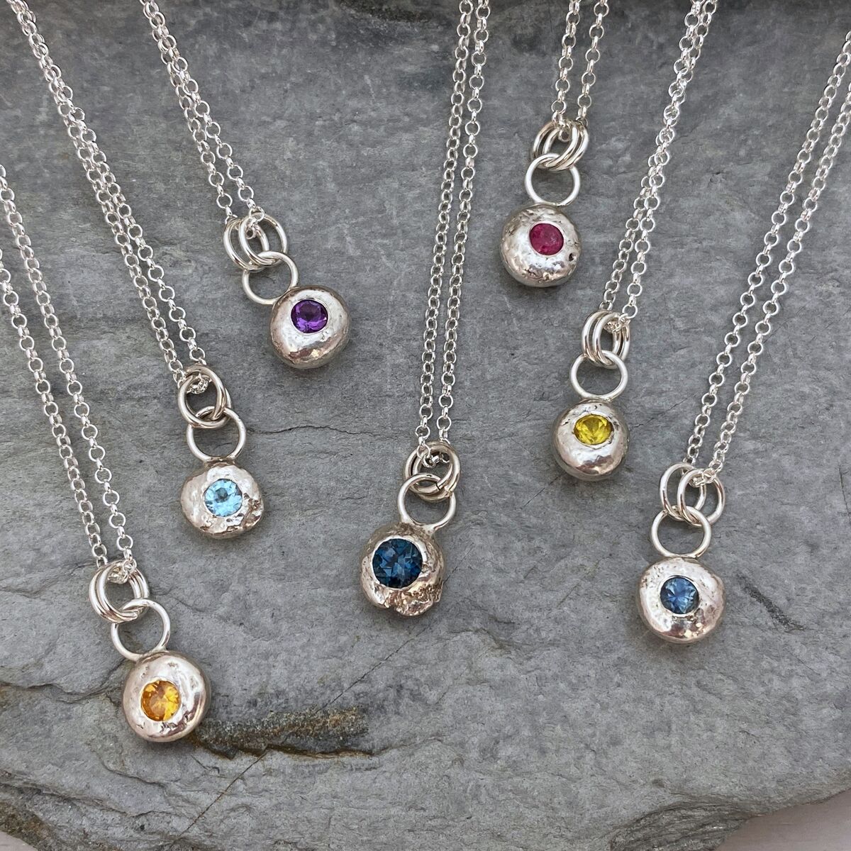 Silver nugget necklace