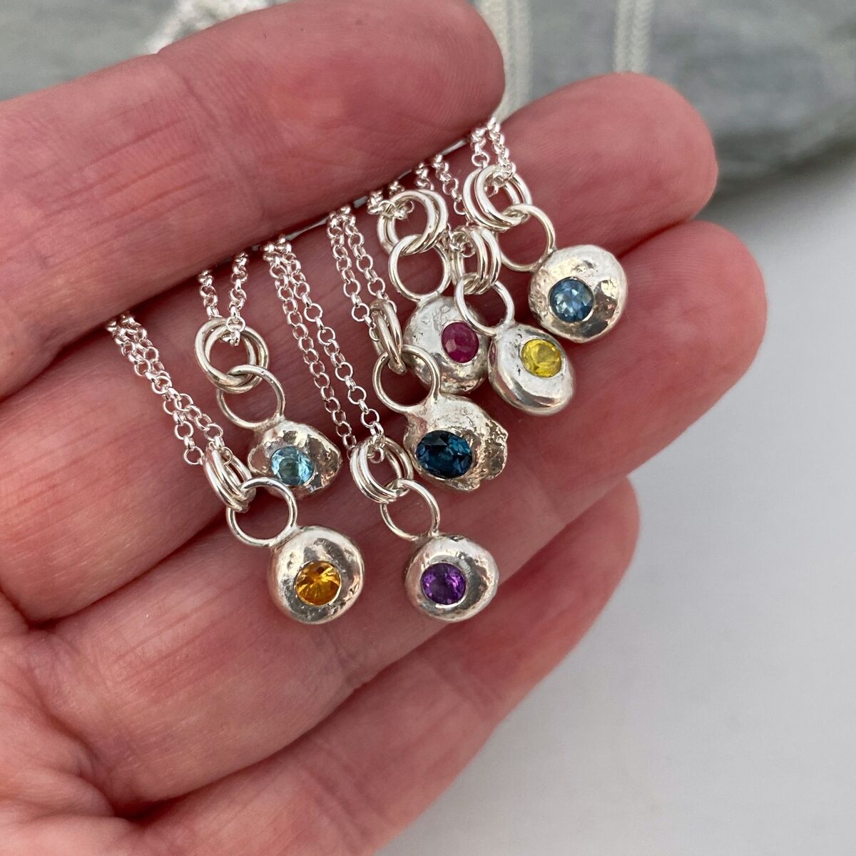 Silver nugget necklace 2