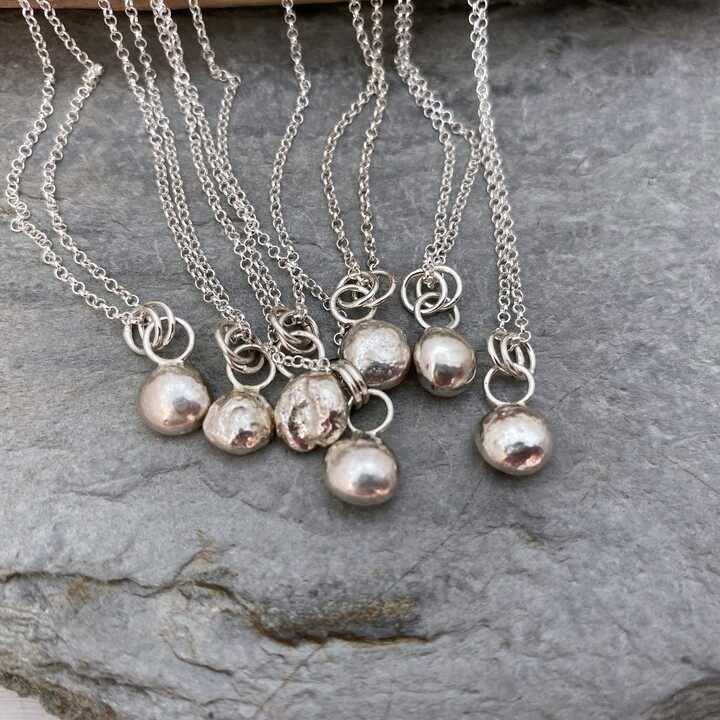 Silver hotsell nugget necklace
