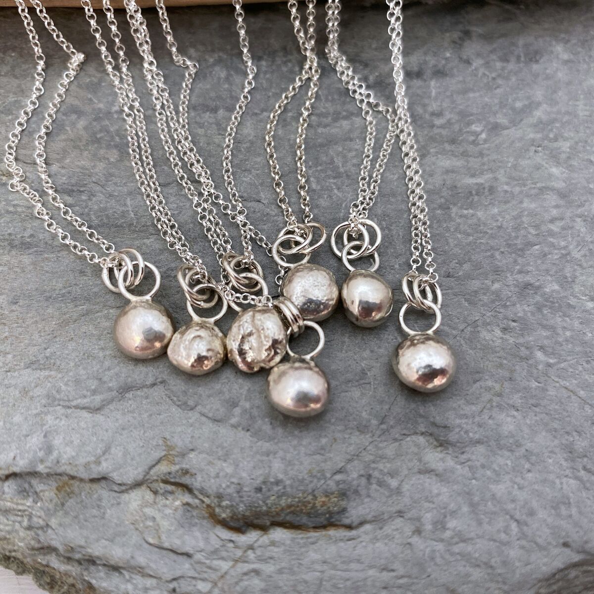 Silver nugget necklace 4