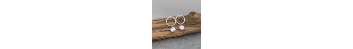 Pink keshi pearl earrings 3