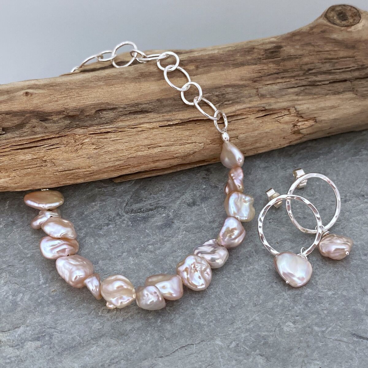 Pink keshi pearl earrings 4