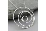 Hammered silver circles necklace 3