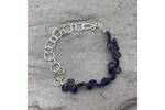 Iolite bead and silver chain bracelet 4