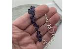Iolite bead and silver chain bracelet 2