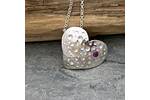 Silver and sapphire heart necklace 2