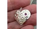 Silver and sapphire heart necklace 3