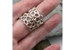 Wide bubbles inspired organic silver ring 2