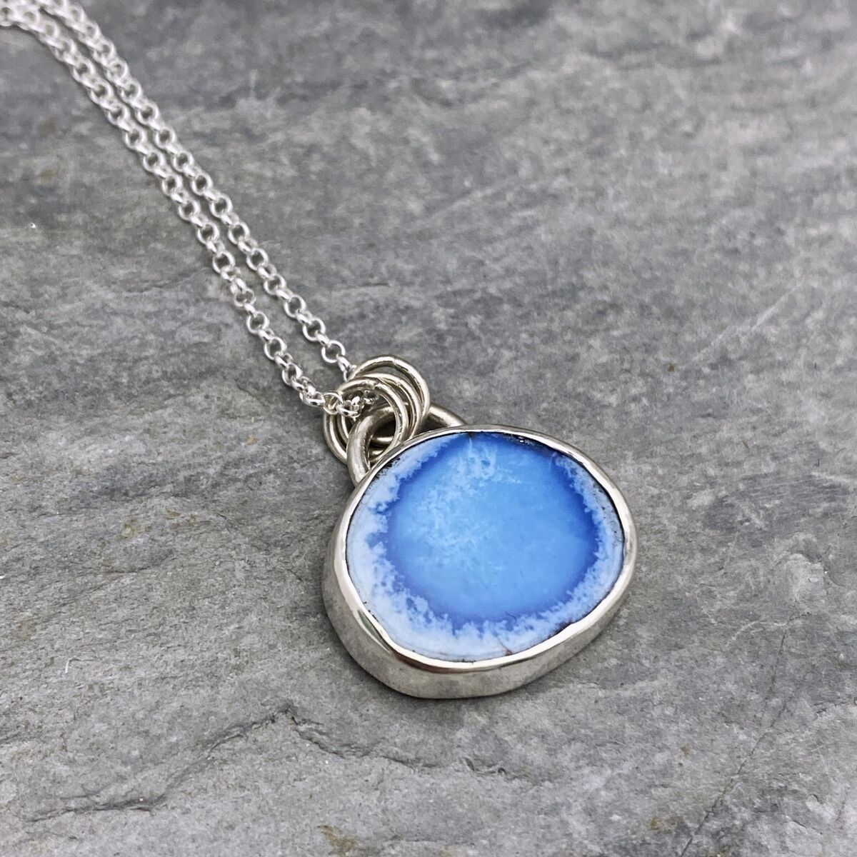 Turquoise and silver pendant. Turquoise and silver pendant.