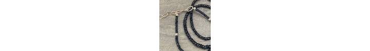 Dark blue sapphire bead necklace 3