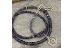 Blue Iolite beaded necklace with silver details 4