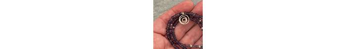 Blue Iolite beaded necklace with silver details 5