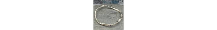 Twisted Silver Bubble Bangle with Blue Sapphires 4