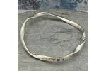 Twisted Silver Bubble Bangle with Blue Sapphires 4