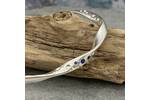 Twisted Silver Bubble Bangle with Blue Sapphires