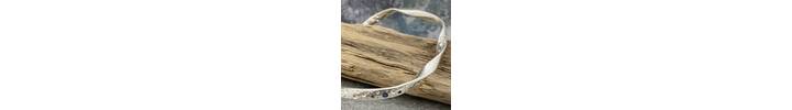 Twisted Silver Bubble Bangle with Blue Sapphires 3
