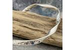 Twisted Silver Bubble Bangle with Blue Sapphires 3