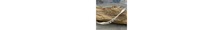 Twisted Silver Bubble Bangle with Blue Sapphires 5