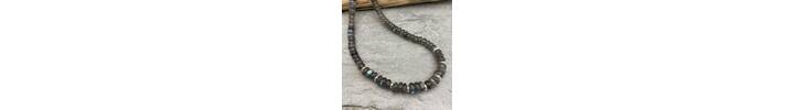 Labradorite and silver bead necklace  6