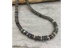 Labradorite and silver bead necklace  6