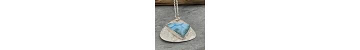 Larimar and silver necklace 4