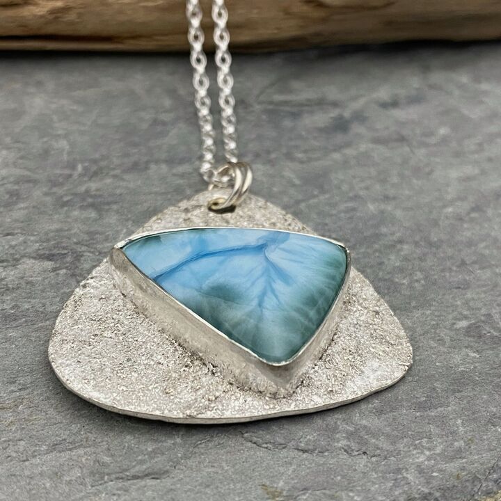 Larimar and silver necklace 4