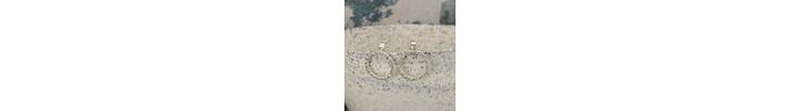 Hammered patterned open circle stud earrings 2