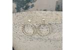 Hammered patterned open circle stud earrings 2