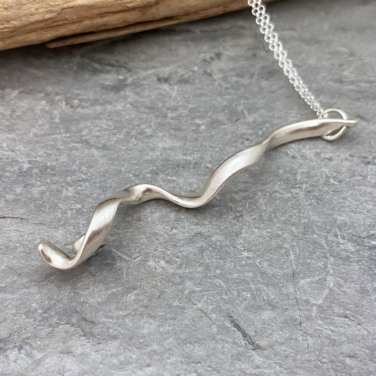 Twisted silver Topaz pendant  4
