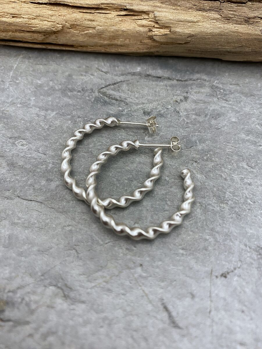 Twisted silver hoop earrings 2 Twisted silver hoop earrings 2