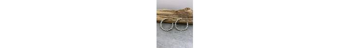Twisted silver hoop earrings