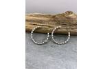 Twisted silver hoop earrings