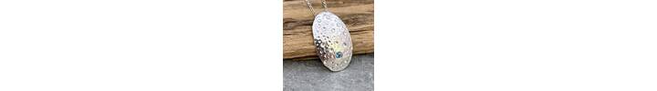Hammered silver pendant 4
