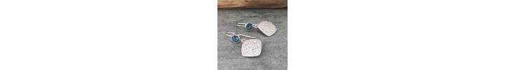 Topaz and squares drop earrings