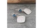 Topaz and squares drop earrings