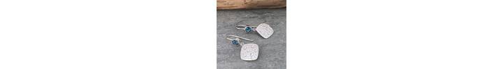 Topaz and squares drop earrings 4