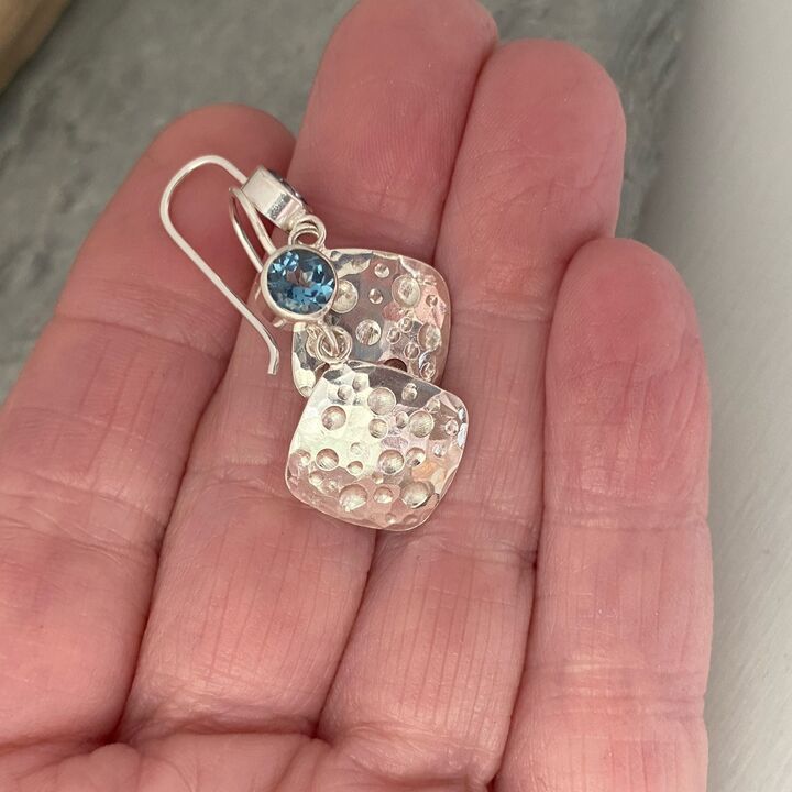 Topaz and squares drop earrings 5