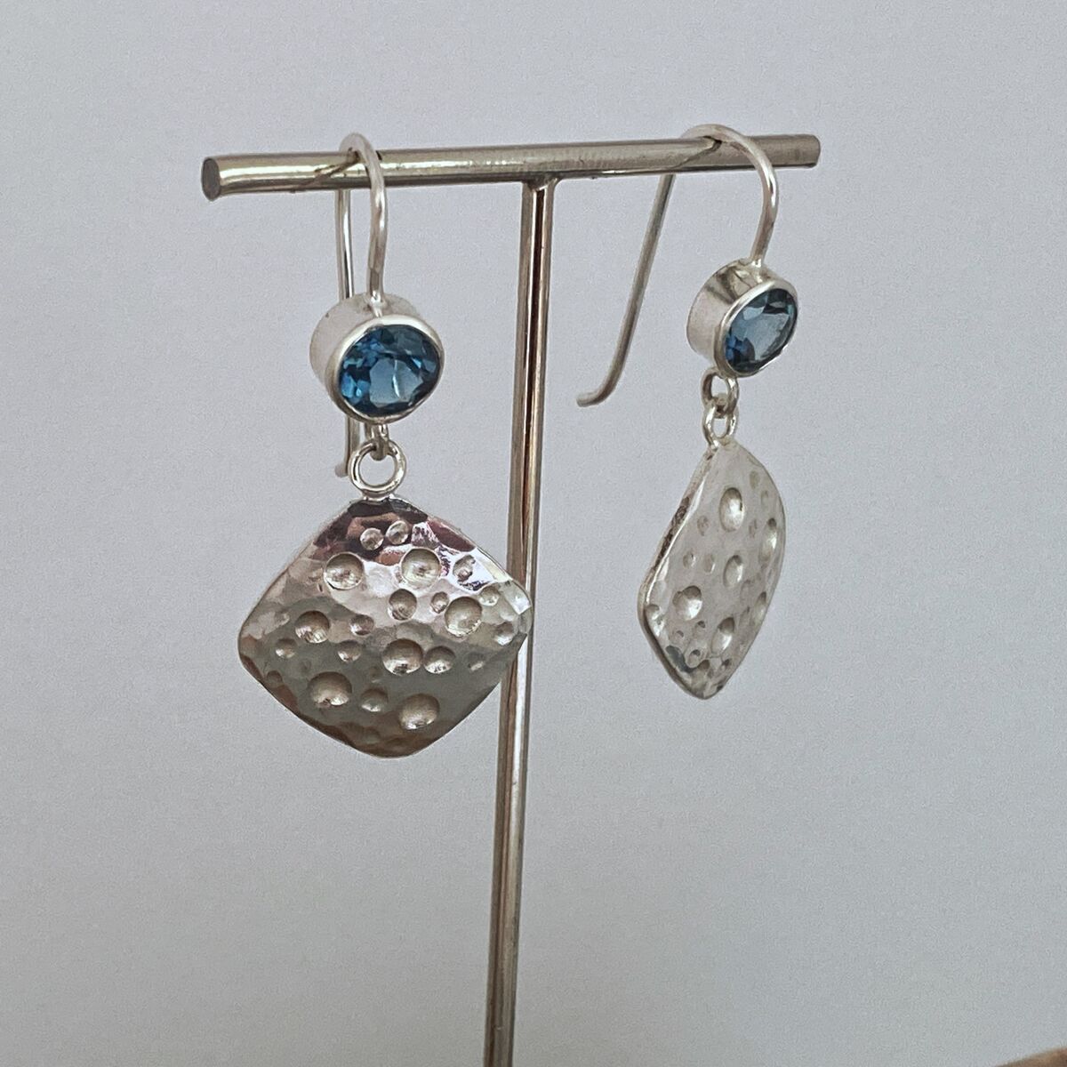 Topaz and squares drop earrings 2