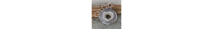Agate Druzy crystal necklace