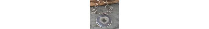 Agate Druzy crystal necklace 2