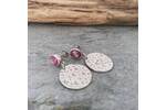 Ruby topped silver disc earrings 2
