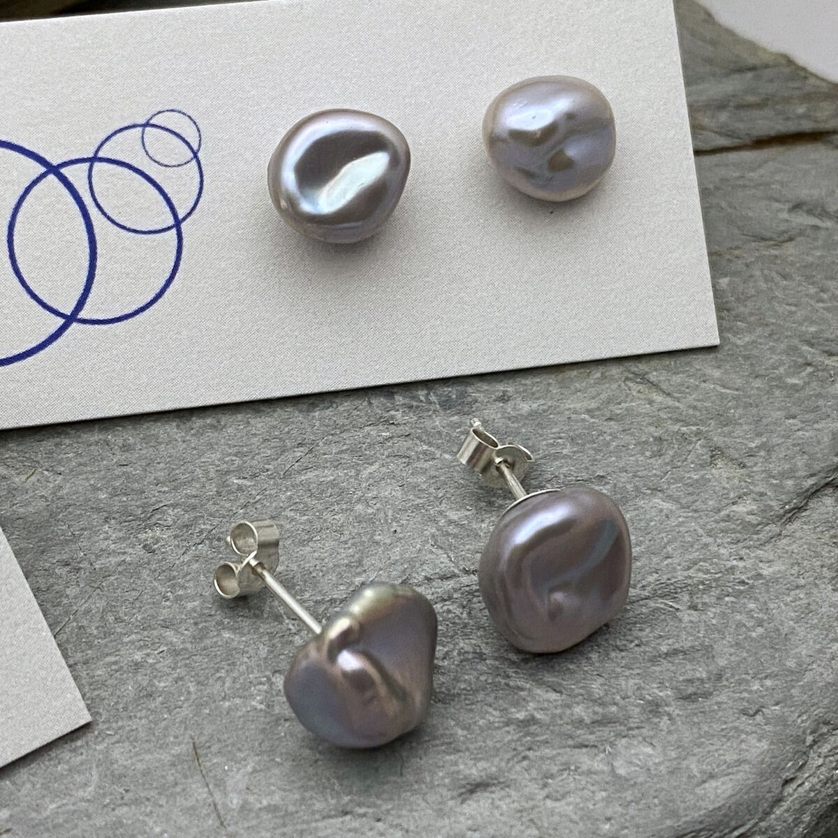 Pearl stud earrings 6