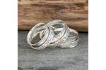 Silver spinner ring with bubbles pattern