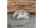 Silver spinner ring with bubbles pattern 2