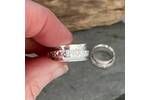Silver spinner ring with bubbles pattern 3