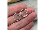 Eccentric circles silver stud earrings 4