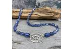 Kyanite silver circles necklace