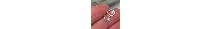 Tiny raindrop stud earrings