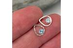 Tiny raindrop stud earrings